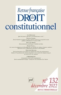 Didier Maus et André Roux - Revue française de Droit constitutionnel N° 132, décembre 2022 : .