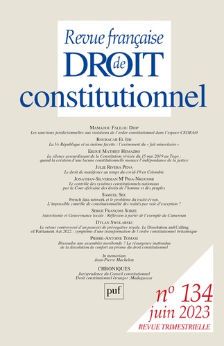 Revue française de Droit constitutionnel N° 134, juin 2023