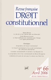 Aharon Barak et Céline Hiscock-Lageot - Revue française de Droit constitutionnel N° 66, Août 2006 : .