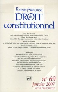 Didier Maus et André Roux - Revue française de Droit constitutionnel N° 69, 2007 : .