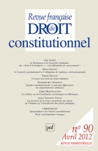 Didier Maus et André Roux - Revue française de Droit constitutionnel N° 90, Avril 2012 : .