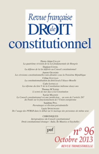 Monique Labrune - Revue française de Droit constitutionnel N° 96, Octobre 2013 : .