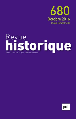 Claude Gauvard - Revue historique N° 680, octobre 2016 : .