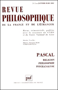  Collectif - Revue philosophique N° 1, Janvier-mars 2 : Pascal, religion, philosophie et psychanalyse (suite).