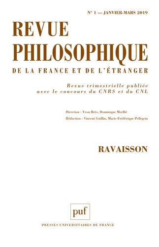 Revue philosophique N° 1, janvier-mars 2019 Ravaisson