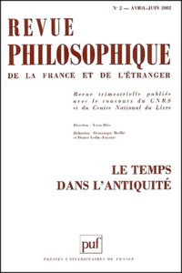  Collectif - Revue philosophique N° 2, Avril-juin 200 : Le temps dans l'Antiquité.