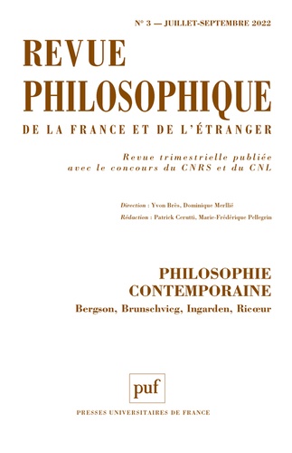 Revue philosophique N° 3, juillet-septembre 2022 Philosophie contemporaine