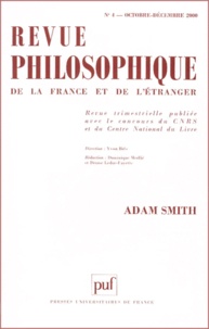  Collectif - Revue philosophique N° 4, Octobre-décemb : Adam Smith.
