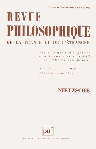 Blaise Benoît et Eric Blondel - Revue philosophique N° 4, Octobre-Décemb : Nietzsche.