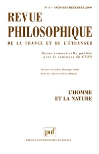 Wolf Feuerhahn et Michel Bourdeau - Revue philosophique N° 4, Octobre-décemb : L'homme et la nature.
