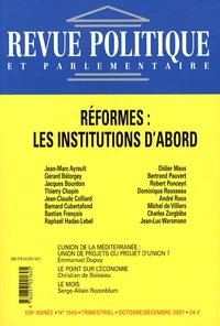 Réformes : les institutions d'abord