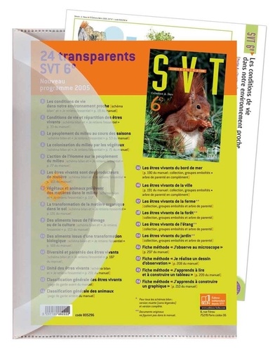  Belin - Sciences et vie de la terre 6ème SVT édition 2005 transparents.