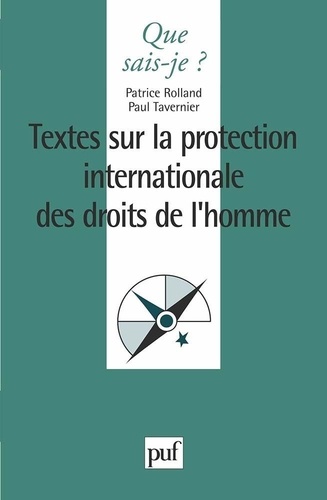 TEXTES SUR LA PROTECTION INTERNATIONALE DES DROITS DE L'HOMME 2e édition