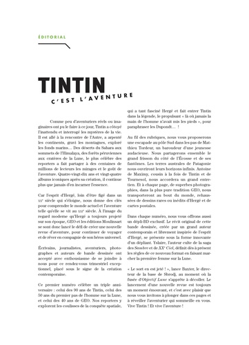 Tintin c'est l'aventure N° 1, juin-juillet-août 2019