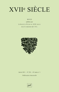 XVIIe siècle N° 258, Janvier 2013