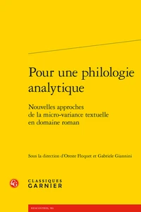 Pour une philologie analytique