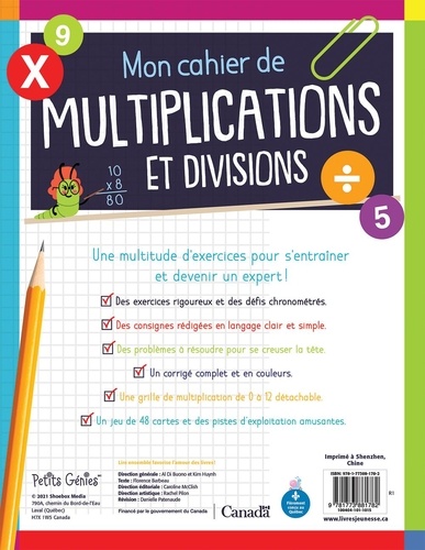 Mon cahier de multiplications et divisions