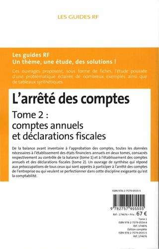 L'arrêté des comptes. Tome 2, Comptes annuels et déclarations fiscales  Edition 2017