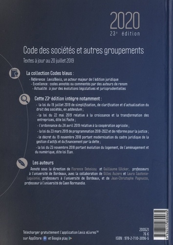 Code des sociétés et autres groupements  Edition 2020