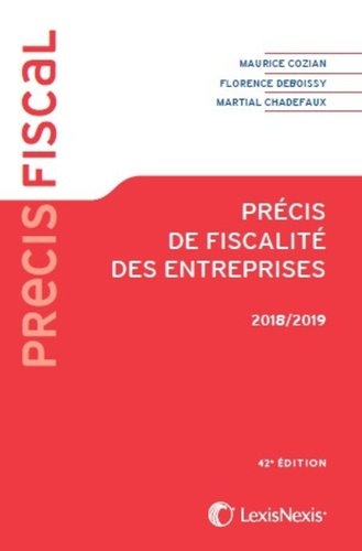 Précis de fiscalité des entreprises  Edition 2018-2019