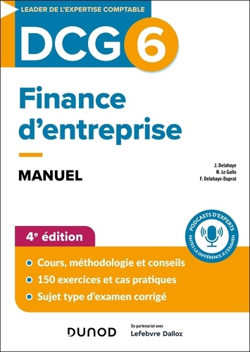 DCG 6. Finance d'entreprise  Edition 2024-2025