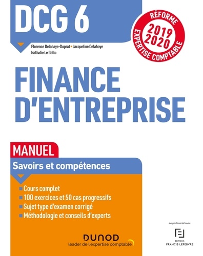 Finance d'entreprise DCG 6. Manuel 8e édition