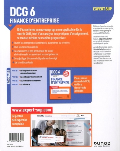 Finance d'entreprise DCG 6. Manuel 8e édition