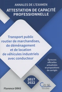 Annales de l'examen Attestation de capacité professionnelle (2017-2022)