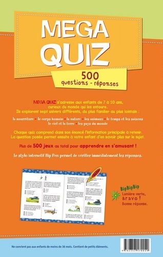 Mega quiz. 500 questions-réponses, avec un stylo électronique