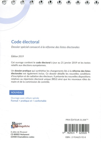 Code électoral  Edition 2019