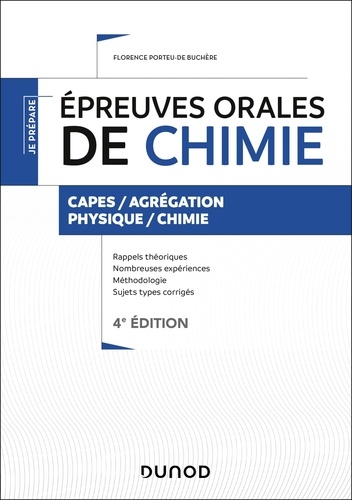 Epreuve orale de chimie. CAPES/Agrégation Physique/Chimie 4e édition