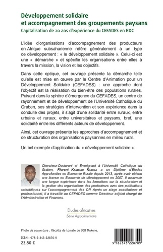 Développement solidaire et accompagnement des groupements paysans. Capitalisation de 20 ans d'expérience du CEFADES en RDC
