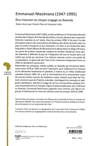 Emmanuel Ntezimana (1947-1995). Etre historien et citoyen engagé au Rwanda