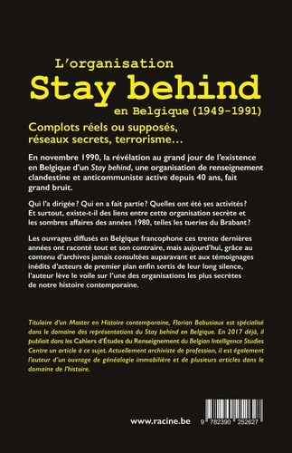L’organisation Stay Behind en Belgique (1949-1991). Complots, terrorisme et réseaux secrets