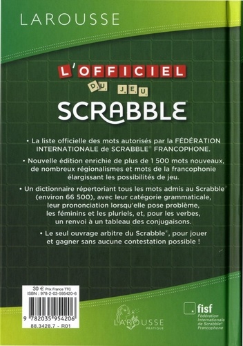 L'officiel du jeu Scrabble. Avec 1 carnet de scores offert