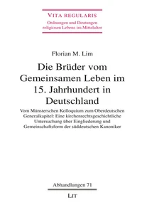 Die Brüder vom Gemeinsamen Leben im 15. Jahrhundert in Deutschland