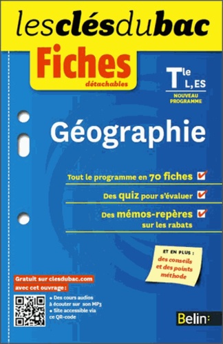 Floriane Dutel et François Vincent - Géographie Tles L, ES - Fiches détachables.