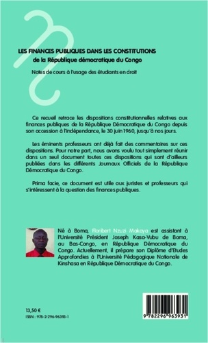 Les finances publiques dans les constitutions de la République démocratique du Congo