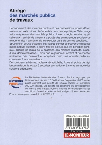Abrege Des Marches Publics De Travaux De Fntp Grand Format Livre Decitre