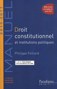 Droit constitutionnel et institutions politiques