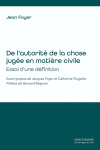 De l'autorité de la chose jugée en matière civile
