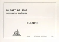 Budget de 1985, nomenclature d'exécution : Culture