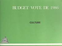 Budget voté de 1986 : Culture