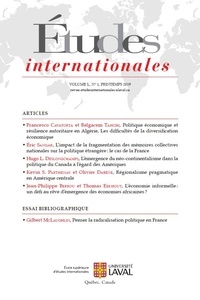 Francesco Cavatorta et Belgacem Tahchi - Études internationales. Vol. 50 No. 1, Printemps 2019.