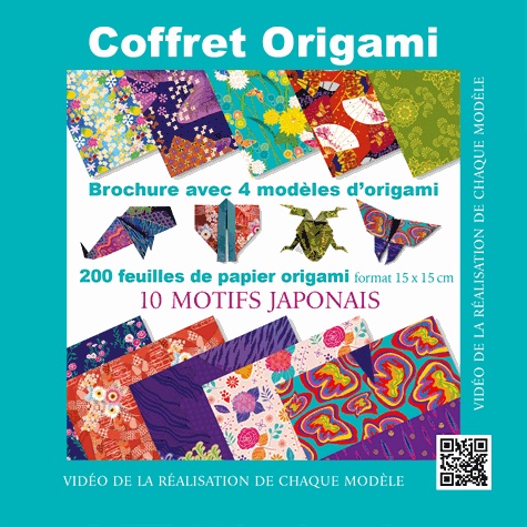 Francesco Decio et Vanda Battaglia - Coffret origami bleu - 4 modèles avec guide d'instructions, 200 feuilles de papier origami, 10 motifs japonais.