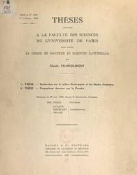 Recherches sur le milieu fluvio-marin et les dépôts d'estuaire