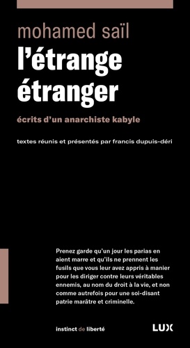 L'étrange étranger. Ecrits d'un anarchiste kabyle