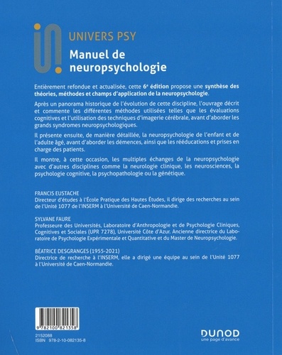 Manuel de neuropsychologie 6e édition