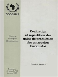 Francis L. Gamsore - Évaluation et répartition des gains de production des entreprises burkinabé.