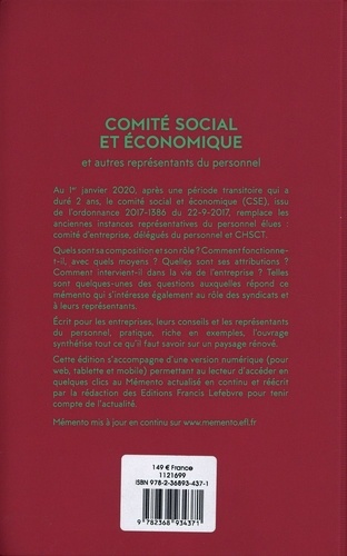 Comité Social et économique et autres représentants du personnel  Edition 2020 - Occasion